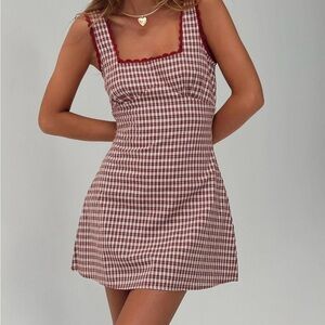 Red and White Checkered Dress